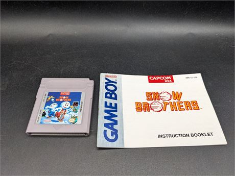 RARE - SNOW BROTHERS WITH MANUAL - EXCELLENT CONDITION - GAMEBOY
