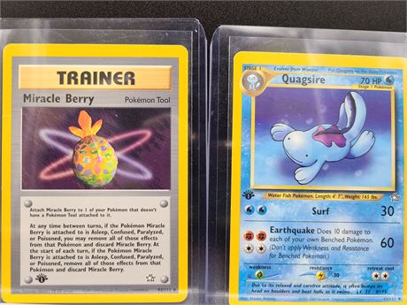 1ST EDITION POKEMON QUAGSIRE AND MIRACLE BERRY