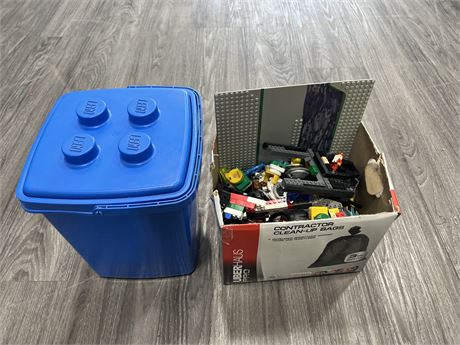 LOT OF MISC LEGO & BEYBLADE + LEGO CONTAINER