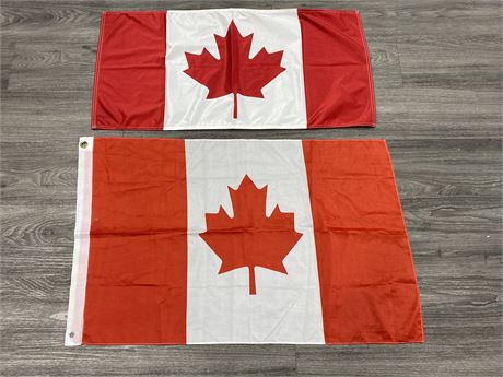 2 CANADIAN FLAGS (35”X23”)