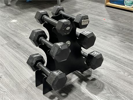 DUMBBELL WEIGHT SET - 5LBS, 10LBS, 12LBS
