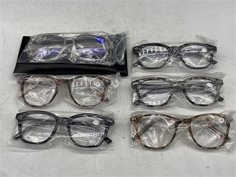 6 PAIRS OF READING GLASSES