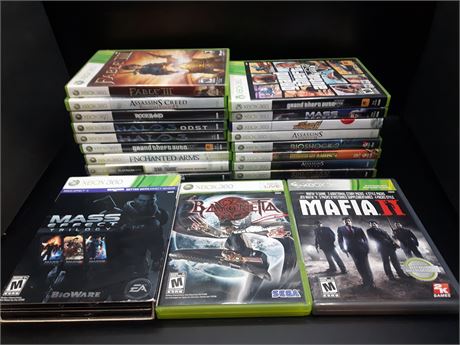 XBOX 360 COLLECTION OF 20 GAMES - VERY GOOD CONDITION