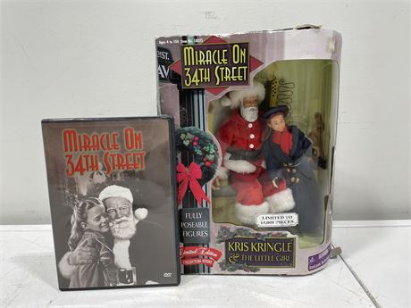 MIRACLE ON 34TH STREET KRIS KRINGLE & THE LITTLE GIRL DOLLS LTD EDITION & DVD