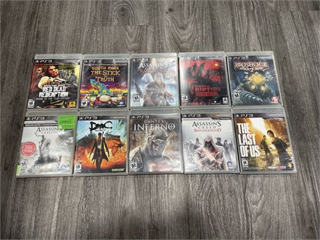 10 MISCELLANEOUS PS3 GAMES - GOOD CONDITION