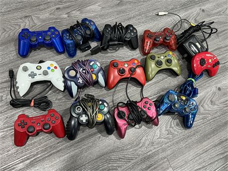 MISC VIDEO GAME CONTROLLERS - SOME ARE 3RD PARTY