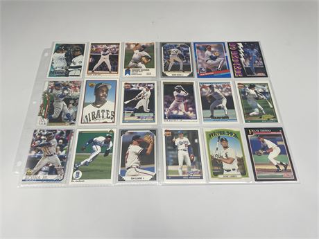 2 SHEETS OF MLB CARDS - ASSORTED YEARS OLD TO NEW