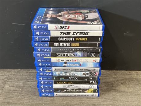15 ASSORTED PS4 GAMES - STARWARS IS SEALED