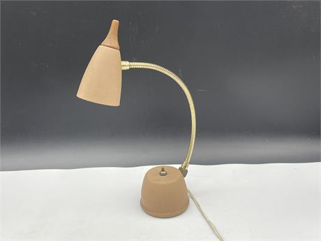 1950’s EAGLE HI-LITE DESK LAMP W/ TEAK ACCENTS - WORKING - 13” TALL