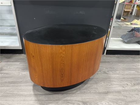 MCM TEAK OVAL SIDE TABLE BY RS ASSOCIATES - 31”x21”x20”
