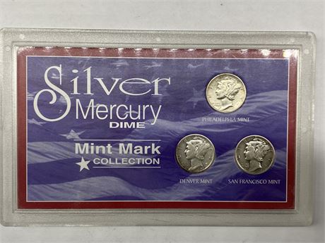 SILVER MERCURY DIME MINT MARK COLLECTION