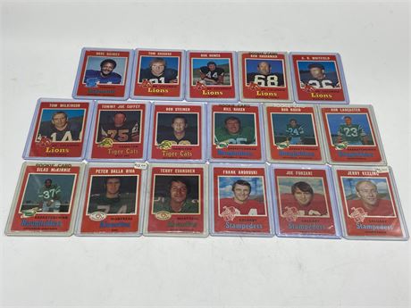 (17) 1971 CFL CARDS - SOME STARS