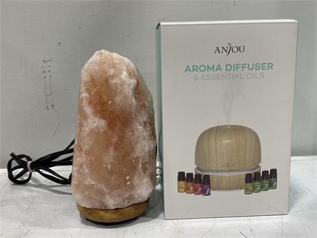 ANJOU AROMA DIFFUSER / WORKING SALT LAMP (8.5” TALL)