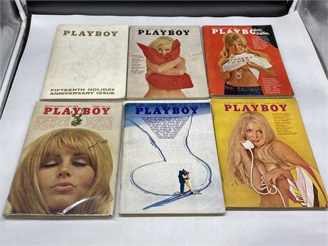 6 ISSUES PLAYBOY 1969