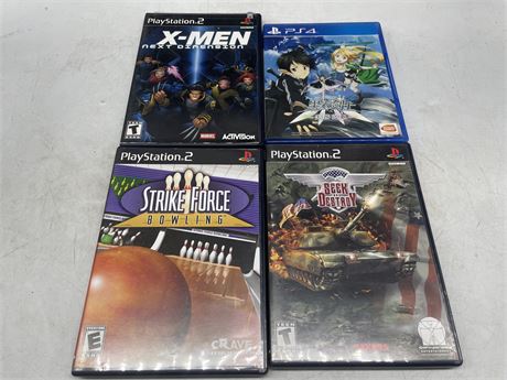 3 PS2 GAMES + JAPANESE SWORD ART ONLINE PS4 GAME