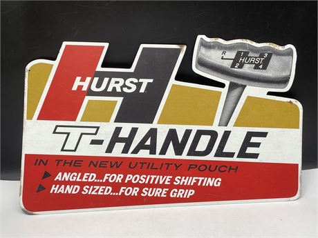 HURST T-HANDLE METAL STORE SIGN (20”x12”)