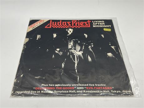 JUDAS PRIEST - LIVING AFTER MIDNIGHT 12” SINGLE - VG (Slightly scratched)