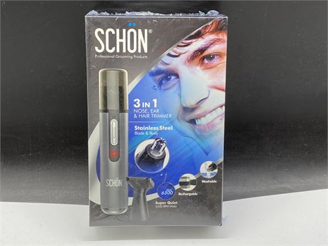 NEW IN BOX SCHON 3 IN 1 NOSE, EAR & HAIR TRIMMER