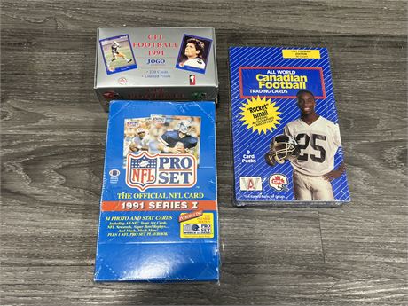 3 SEALED FOOTBALL CARD BOXES