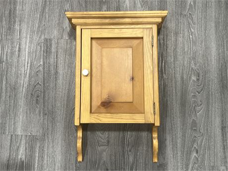 SOLID PINE VANITY WALL CABINET W/SHELVING (25” long)