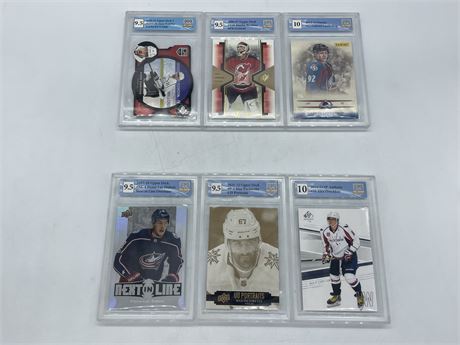 LOT OF 6 GCG GRADED NHL CARDS