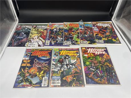 9 HEROES FOR HIRE COMICS