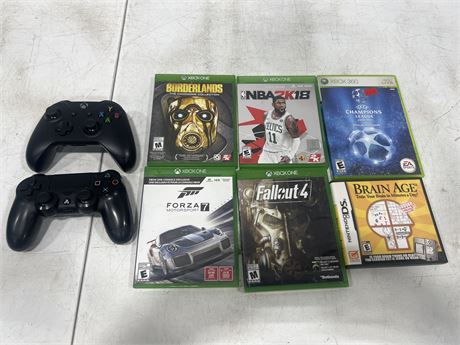 VIDEO GAME LOT - CONTROLLERS ARE UNTESTED