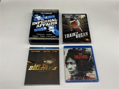 6 SEALED ASIAN ACTION DVDS/BLU-RAYS