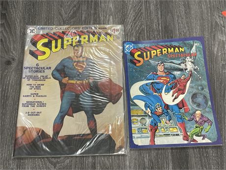 2 LARGE SUPERMAN COMICS 1973 + 1982