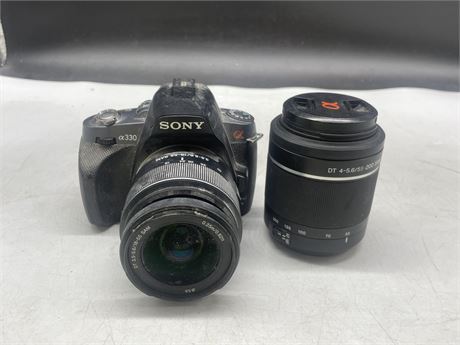 SONY 9330 CAMERA WITH EXTRA LENS AS IS