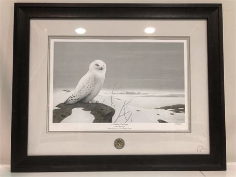 PETER STEWART SNOW OWL LIMITED EDITION PRINT