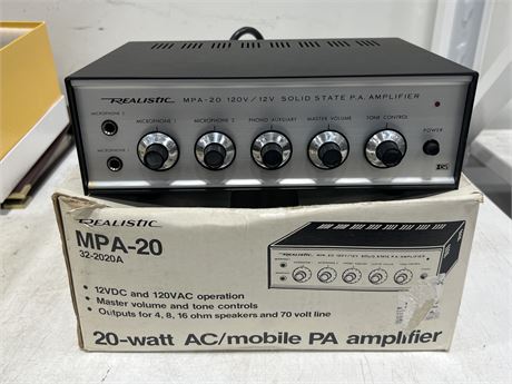 REALISTIC MPA-20 AMP W/BOX