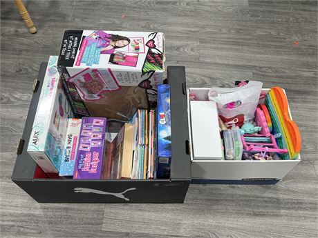 2 BOXES OF KIDS TOYS, BOOKS, GAMES & ECT
