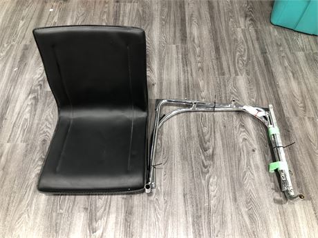 BLACK LEATHER/ CHROME CHAIR (Needs to be assembled)