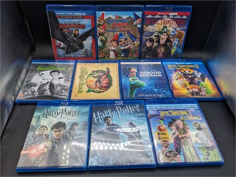 10 BLU-RAY KIDS & FAMILY MOVIES - EXCELLENT CONDITION