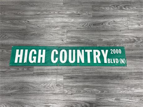 VINTAGE “HIGH COUNTRY BLVD” STREET SIGN (9”x50” - HEAVY)