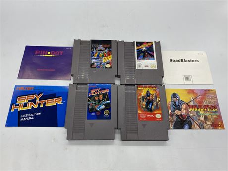 4 NES GAMES W/MANUALS