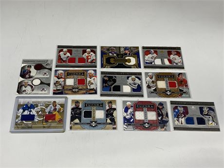11 DUAL NHL JERSEY CARDS