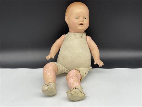 ANTIQUE DOLL - EYES & MOUTH MOVE (15” TALL)