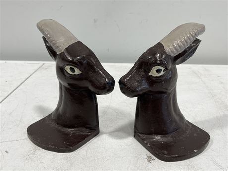 EARLY METAL GAZELLE BOOKENDS (8” tall)