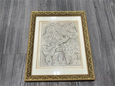 ANTIQUE 1794 ENGRAVED MAP BY J.CARY - “CUMBERLAND” 16”x13”