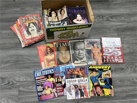 BOX OF COLLECTABLE MAGAZINES - MANY VINTAGE