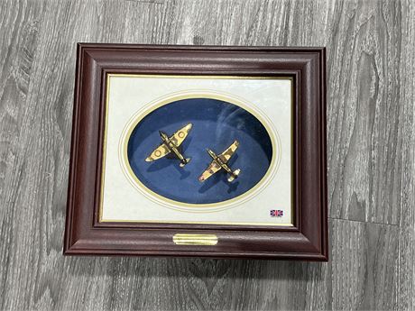 VICTORY IN THE SKY AIRCRAFTS IN SHADOW BOX MADE IN BRITAIN 11” x 13”