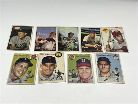 (9) 1952 & 1953 MLB CARDS