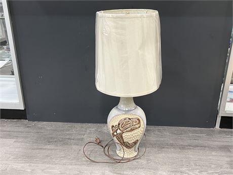 SIGNED INDIGENOUS ORIGINAL ART LAMP W/SHADE (29” tall)