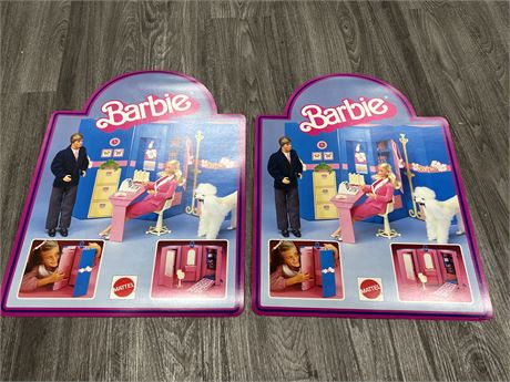 (2) 1980s BARBIE SHOP DISPLAY CARDBOARD POSTERS (17”x24”)
