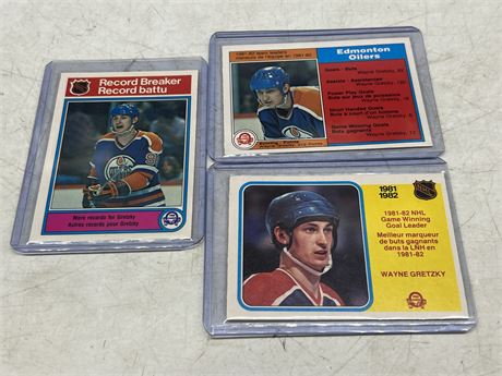 (3) 1982 OPC GRETZKY CARDS