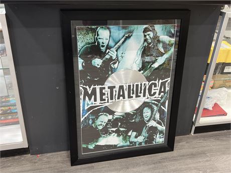 NICELY FRAMED METALLICA RECORD DISPLAY (29”x39”)