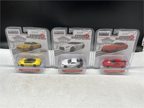 3 JDM TUNERS DIECAST CARS IN BOX