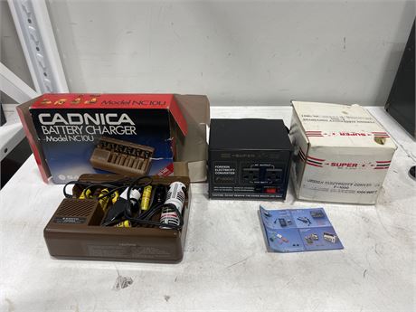 SUPER F-1000 CONVERTER & CADNICA BATTERY CHARGER - BOTH W/BOX